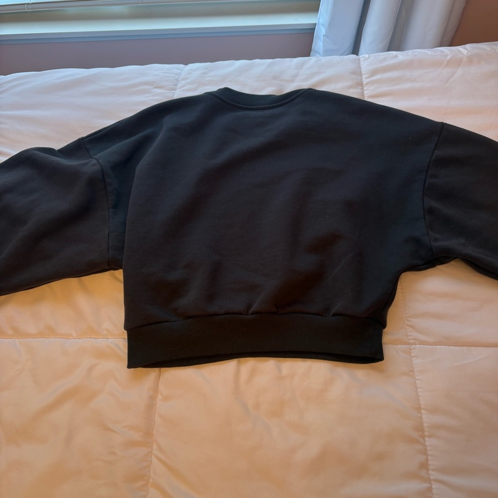 Alo Anthracite grey Cropped Accolade Crewneck - Picture 4 of 5